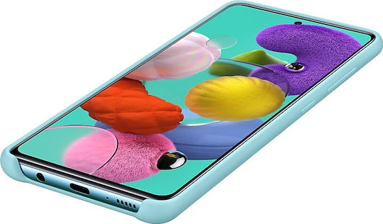 Samsung Silicone Cover Umschlag Rückseite Silikon Blau (Galaxy A51)