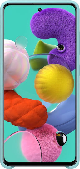 Samsung Silicone Cover Umschlag Rückseite Silikon Blau (Galaxy A51)