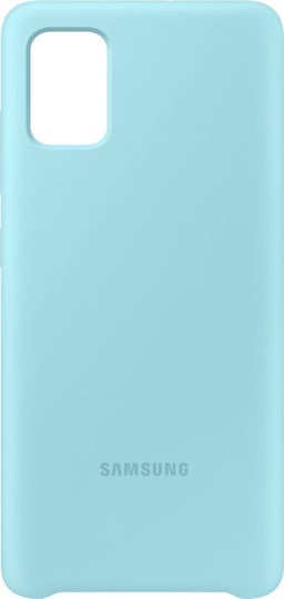 Samsung Silicone Cover Umschlag Rückseite Silikon Blau (Galaxy A51)