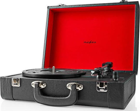 Nedis TURN210BK Suitcase Turntables with Preamp and Built-in Speakers Black