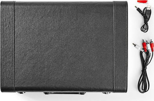 Nedis TURN210BK Suitcase Turntables with Preamp and Built-in Speakers Black