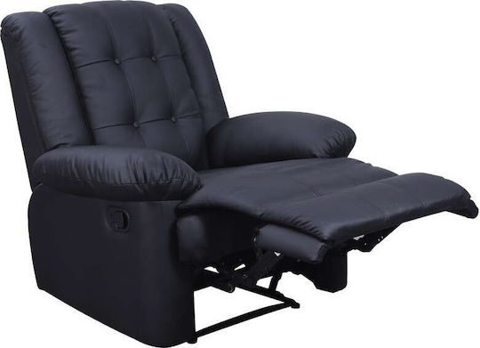 Scarlet Relax Armchair with Footstool from Leatherette Black 90x93x100cm