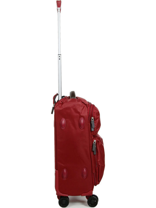 Airtex Paris Medium Travel Suitcase Fabric Burgundy with 4 Wheels Height 67cm