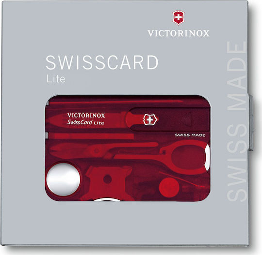 Victorinox Swisscard Lite Κάρτα Πολυεργαλείο Κόκκινη σε Θήκη