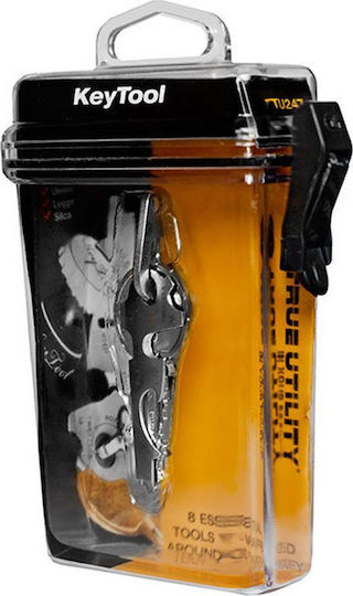 True Utility Keytool Multitool Yellow Keychain with Sheath