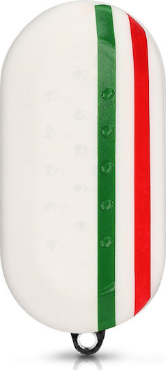 Silicone Car Key Cover Case with 3 Buttons for Fiat / Lancia White