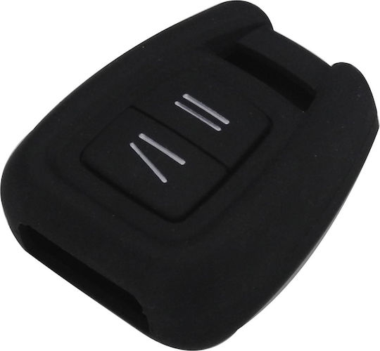 Silicone Car Key Cover Case with 2 Buttons for Opel Black