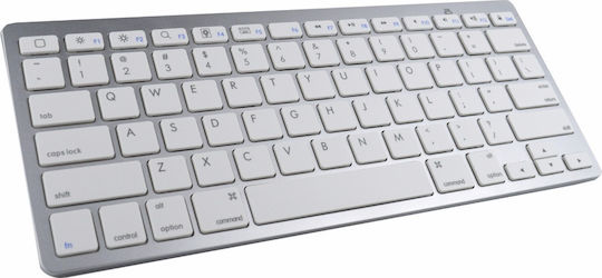 Ultra Thin Slim Mini Wireless Bluetooth Keyboard Only English US Silver