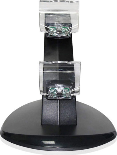 Dual Charge n Stand Charging Station for 2 controllers PS4 with LED lighting Black