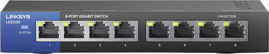 LinkSys LGS108 Unmanaged L2 Switch με 8 Θύρες Gigabit (1Gbps) Ethernet