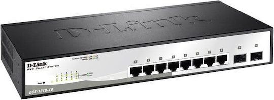 D-Link DGS-1210-10 Verwaltet L2 Switch mit 8 Ports Gigabit (1Gbps) Ethernet und 2 SFP Ports