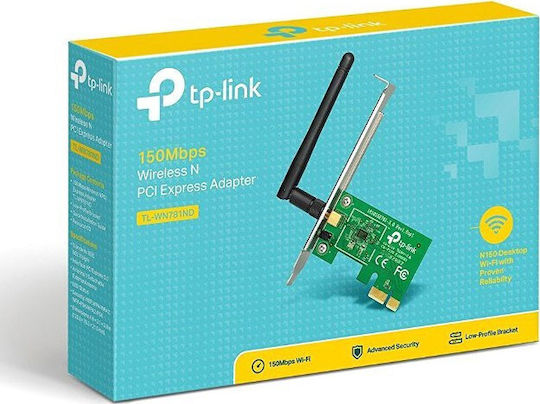 TP-LINK v1 Ασύρματη Κάρτα Δικτύου Wi‑Fi 4 (150Mbps) PCI-e