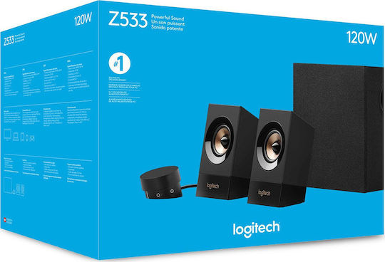 Logitech Z533 Компютърни тонколони 2.1 с мощност 120W в Черен цвят