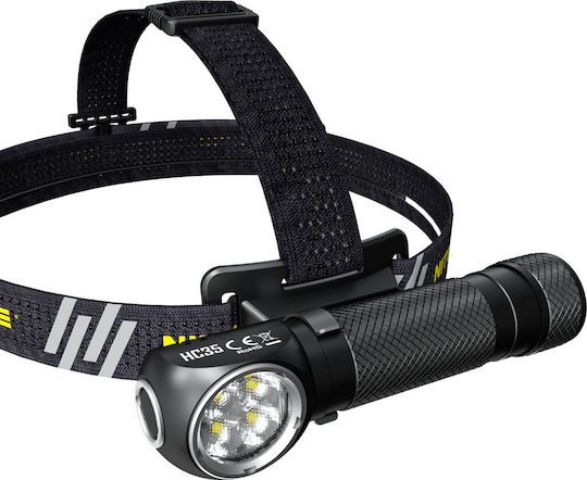 NiteCore Επαναφορτιζόμενος Φακός Κεφαλής LED IP68 με Μέγιστη Φωτεινότητα 2700lm HC35 18650, CR123, RCR123