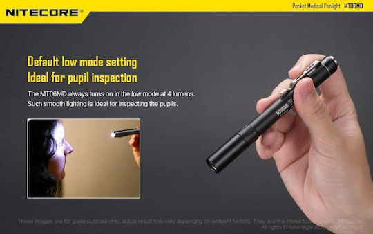 NiteCore Φακός LED IPX8 με Μέγιστη Φωτεινότητα 180lm Mt06md