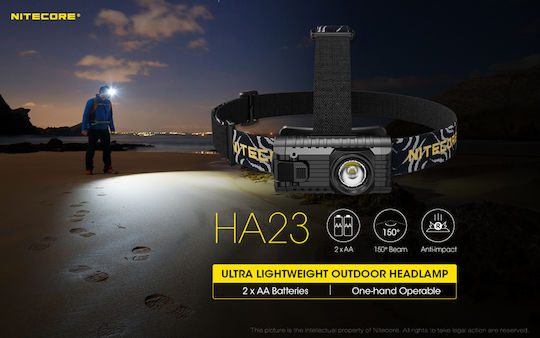 NiteCore Челник LED IP67 с Максимална Яркост 250лм HA23 Черен
