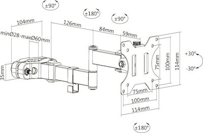 Brateck LDA35-112 Suport Birou Monitor până la 32" cu Braț