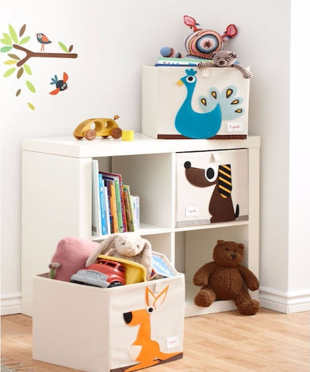 3 Sprouts Children's Folding Storage Basket made of Fabric Gorilla Black 33x33x33cm 1pcs