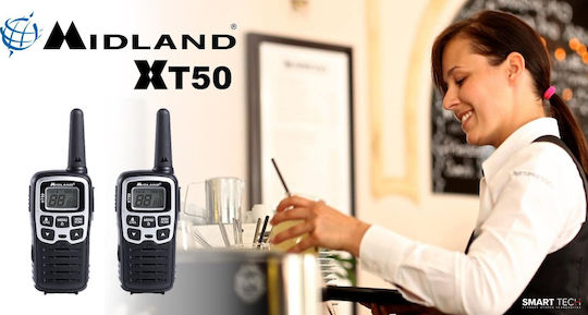 Midland XT50 Wireless Transceiver PMR 0.5W with Monochrome Screen Set of 2pcs