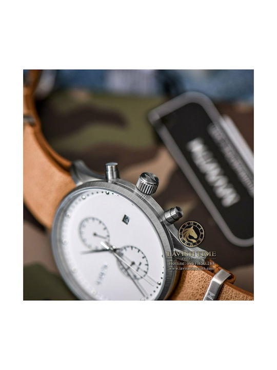 MVMT Voyager Men's Watch 42mm Chronograph Battery with Brown Leather Strap