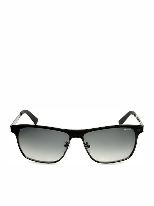 Police Men's Sunglasses with Black Metal Frame and Black Gradient Lens S8948 0K56
