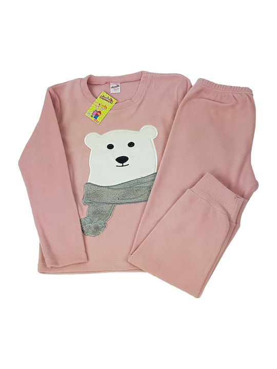 Minerva Παιδική Πιτζάμα Χειμωνιάτικη Fleece Ροζ Minerva Παιδική Πιτζάμα Χειμωνιάτικη Fleece Ροζ