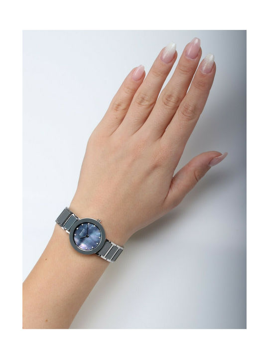 Bering Time Watch with Silver Ceramic Bracelet