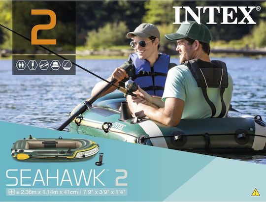 Intex Seahawk 2 Aufblasbares Boot Für Erwachsene 2 Personen Grüne mit Paddeln & Pumpe 236x114cm