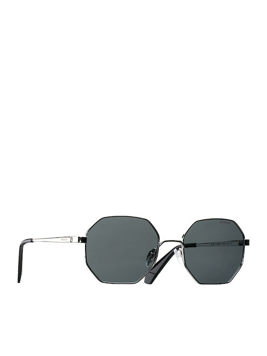 Polaroid Women's Sunglasses with Silver Metallic Frame and Grey Polarized Lenses PLD6067/S 79D/M9