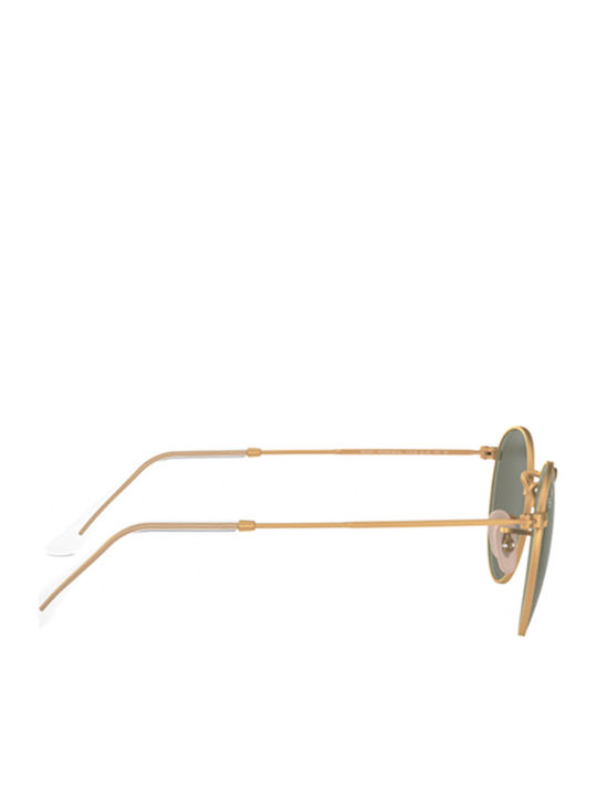 Ray Ban Round Metal Unisex Sunglasses with Gold Metal Frame and Green Polarized Lens RB3447 112/58