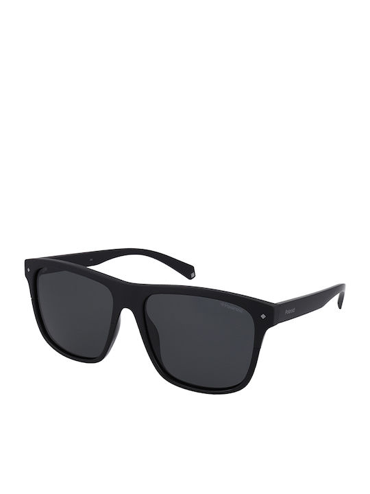 Polaroid Men's Sunglasses with Black Horn-Rimmed Frame and Grey Polarized Lens PLD6041/S 807/M9