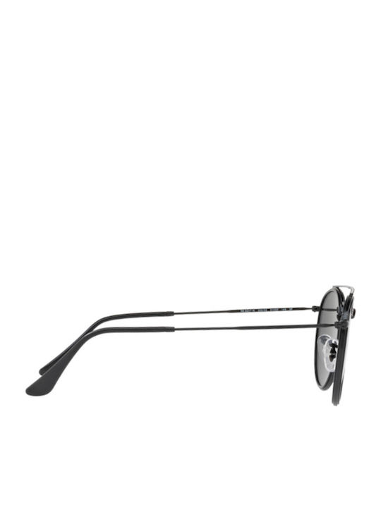 Ray Ban Round Double Bridge Unisex Ochelari de soare cu Negru Cadru și Verde Polarized Lentilă RB3647N 002/58