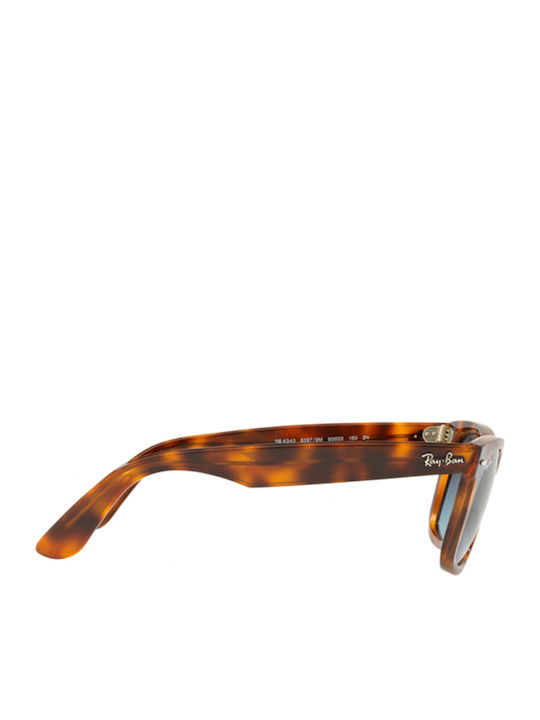Ray Ban Wayfarer Ease Unisex Sunglasses with Brown Tartaruga Plastic Frame and Blue Gradient Lens RB4340 63973M
