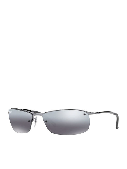 Ray Ban Unisex Sunglasses with Silver Metal Frame and Silver Polarized Mirror Lens RB3183 004/82