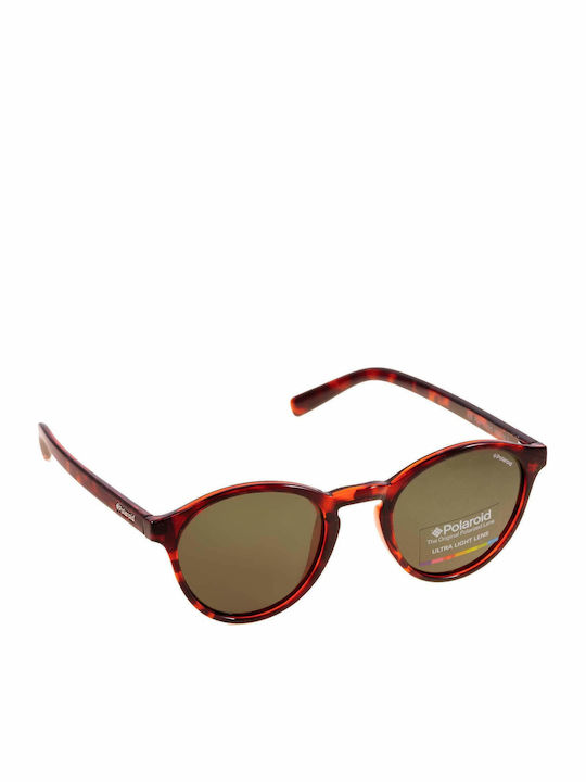 Polaroid Herren Sonnenbrille mit Braun Schildkröte Kunststoff Gestell und Grün Polarisiert Linse 353089