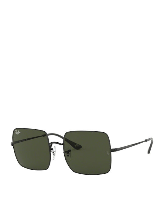 Ray Ban Square Women's Sunglasses with Black Metal Frame and Green Lens RB1971 9148/31