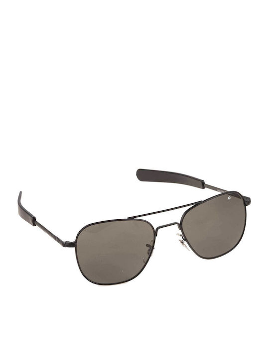 American Optical Original Pilot Men's Sunglasses with Black Metal Frame and Black Polarized Lens