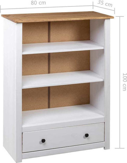 Bibliothek Panama Weiß 80x35x100cm