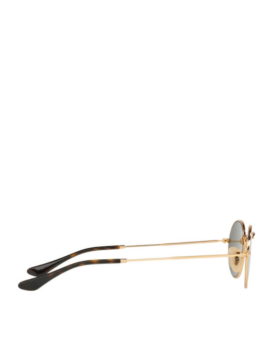 Ray Ban Unisex Sonnenbrille mit Gold Metall Gestell und Hellblau Spiegel Linse RB3547N 001/30
