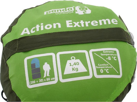 Panda Sleeping Bag Single 3 Seasons Action Extreme 300 Green
