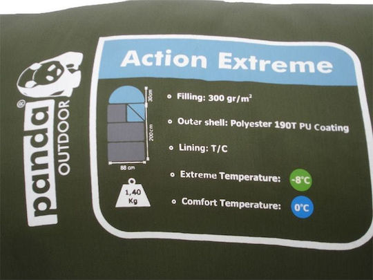 Panda Sleeping Bag Single 3 Seasons Action Extreme 300 Green