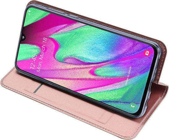 Dux Ducis Skin Pro Book Δερματίνης Ροζ Χρυσό (Galaxy A40)