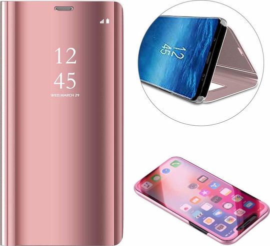 Hurtel Clear View Book Πλαστικό Ροζ Χρυσό (Galaxy S10+)