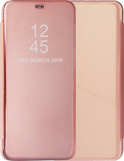 Hurtel Clear View Book Πλαστικό Ροζ Χρυσό (Galaxy S10+)