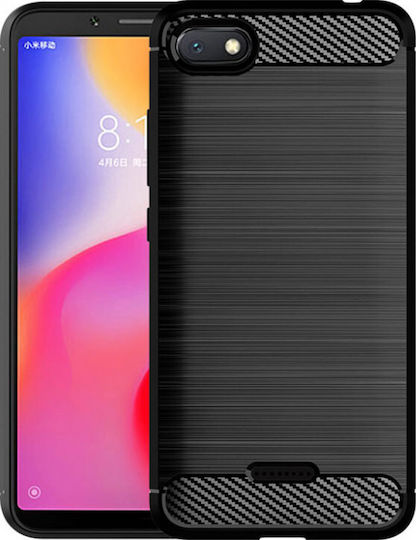 Hurtel Carbon Fiber Back Cover Σιλικόνης Μαύρο (Redmi 6a)