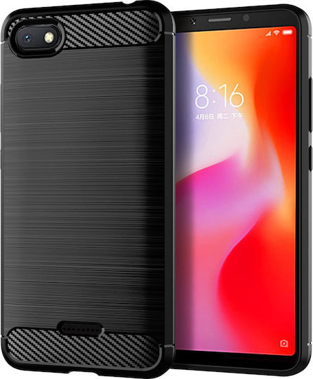 Hurtel Carbon Fiber Back Cover Σιλικόνης Μαύρο (Redmi 6a)