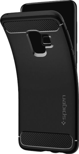 Spigen Rugged Armor Back Cover Silicon Negru (Galaxy S9)