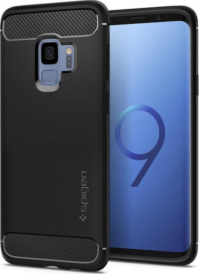 Spigen Rugged Armor Back Cover Silicon Negru (Galaxy S9)