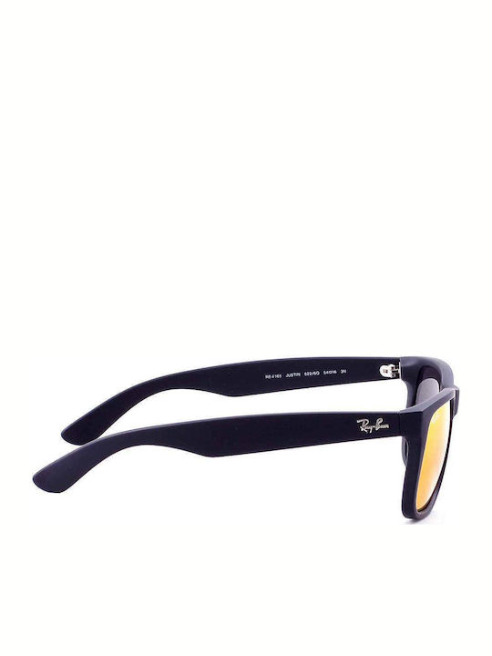 Ray Ban Justin Unisex Sunglasses with Horn-Rimmed Black Red Mirror Frame