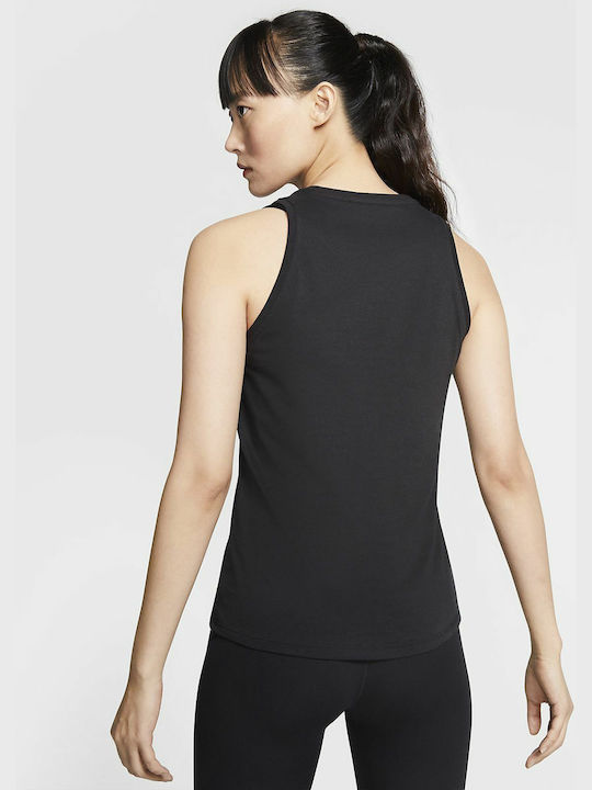 Nike Damen Sportlich Baumwolle Bluse Ärmellos Schwarz